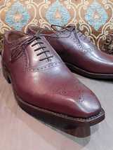 Handmade Men&#39;s Burgundy Leather Oxford Lace Up Chiseled Toe Dress Formal  Shoes - £110.76 GBP