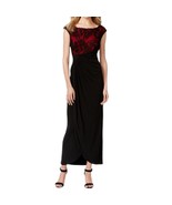 NEW Red &amp; Black Soutache Faux-wrap Gown Size 6 - $36.47