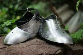 Par De Medieval Armor Sabaton Zapatos Fácil Ropa Larp Juego Hecho Metal - £71.35 GBP