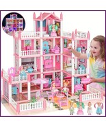 Dreamhouse Playhouse 4 Story - 4-16 Rooms Doll House with 4 Dolls Toy Fi... - $527.55 MXN+