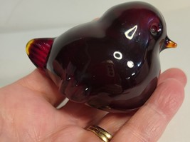 Reijmyre Swedish Art Glass Ruby Red Bird image 7