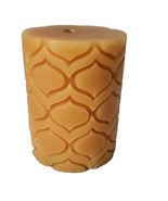 Melt Candle Pillar 4&quot; x 3&quot;  Vanilla Buttercream Carved Decorative Candle - £9.88 GBP