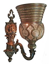 BM4 Vintage Reproduction Moroccan Bell Shaped Arm Solid Brass Wall Decor Sconce - $70.13