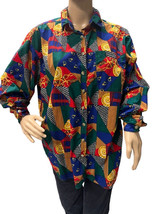 Vintage Tangibles Patchwork Plaid Artsy Grannycore Button Up Shirt Size ... - £15.68 GBP