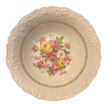 Vintage Edwin M. Knowles Floral Bowl – 22K Gold Trim – Made in USA - $22.50