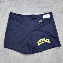 Champion Shorts Mens M Navy Blue Michigan Adjustable Waist Active Pull On Bottom - £12.64 GBP