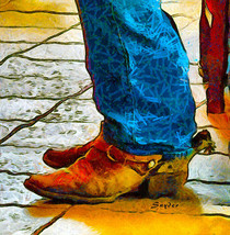 Real Cowboy Boots by Floyd Snyder Western Cowboy Gear Spurs 16x20 Canvas Art P - £139.21 GBP