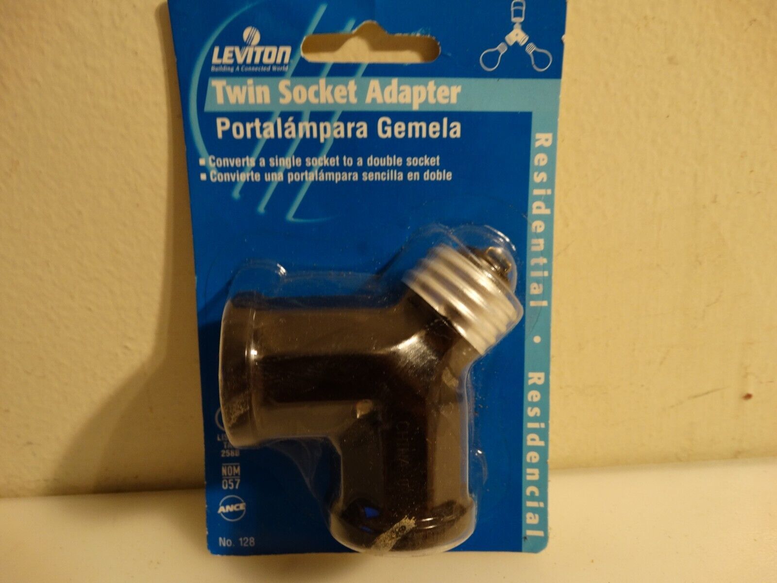 Leviton 128 15 Amp, Twin Light Socket Adapter - $3.47