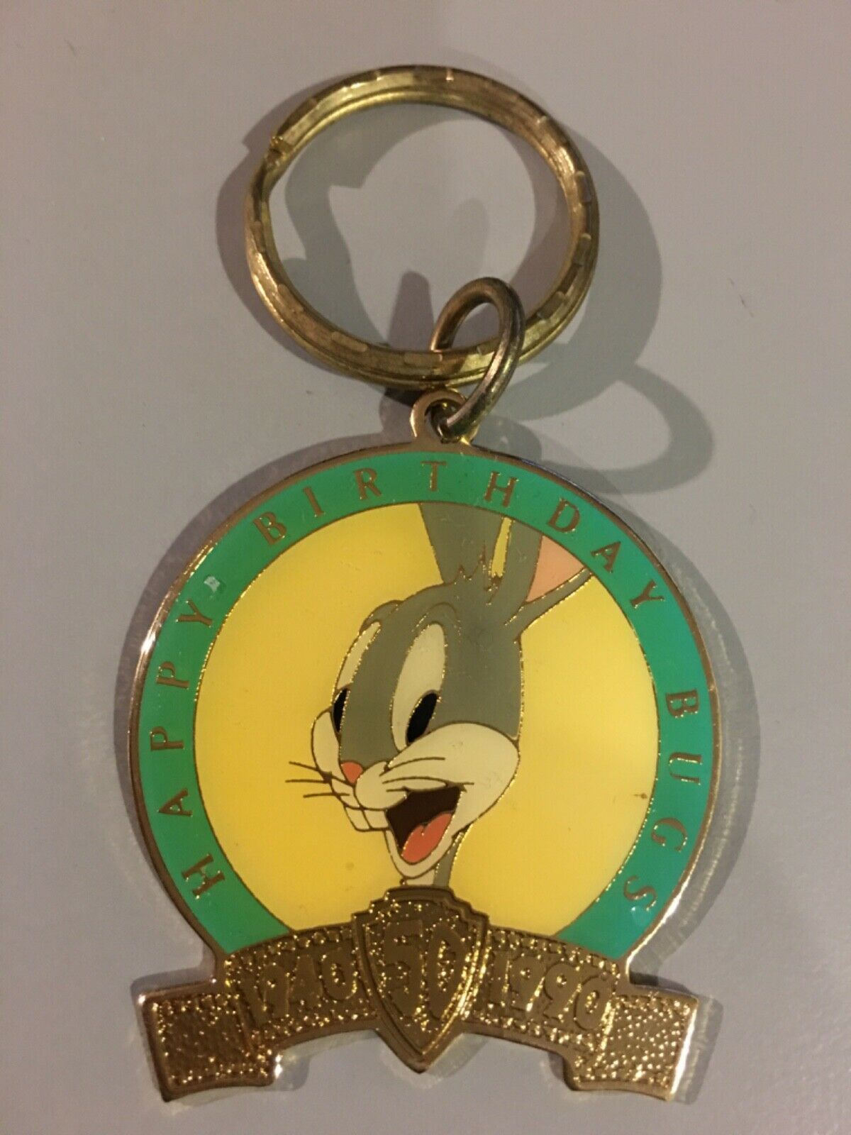 Primary image for Key Fob Warner Bros Bugs Bunny Happy Birthday 1940-1990 Enameled Metal Keychain
