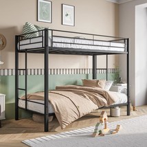 Jurmerry Metal Bunk Bed Twin Over Twin With Guardrail Ladder,No Box Spring, Twin - £265.78 GBP