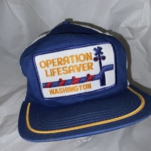 Operation Lifesaver Railroad Patch Blue w/White Mesh Snapback Hat Cap US... - £11.16 GBP