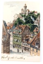 NURNBERG BURGPARTIE POSTCARD Signed by Artist Unposted Unsent - $5.31