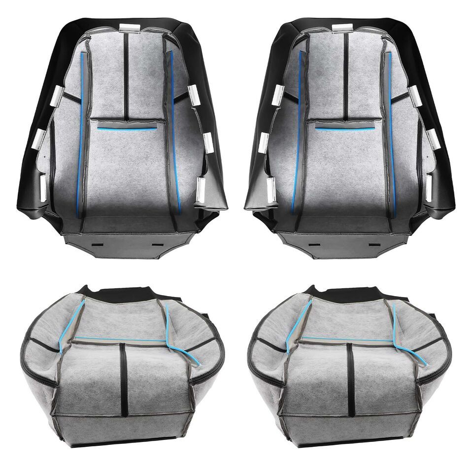 Front Driver & Passenger Seat Cover Black For Chevy Silverado 1500 2500 2007-14