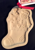 vintage 90 Brown Bag Cookie Art Santa&#39;s stocking with recipes/project bo... - $15.39