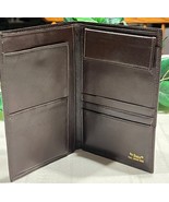 Bosca Leather Passport Travel Air Ticket Wallet Bifold Mahogany Brown Mo... - $32.82 CAD