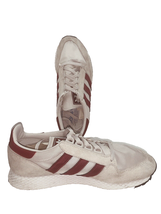Mens sz 8.5 Adidas Casual Shoes Suede Gray Maroon 3 Stripe Sneaker Shoes Unworn - £22.15 GBP