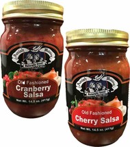 Amish Wedding Foods Cranberry Salsa &amp; Cherry Salsa Variety 2-Pack 14.5 o... - £22.54 GBP