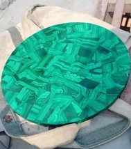 12&quot; Malachite Stone Center Table Top Green Marble Countertop Desk Home Interior - £335.29 GBP