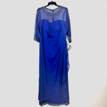 Alex Evenings Womens Plus 20W Royal Blue Embellished Sweetheart Dress NWT BB13 - £86.92 GBP