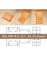 Flat box with dividers template, box with compartments, box with insert,... - $1.49
