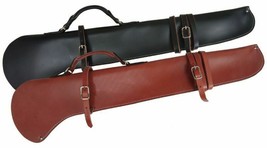 34&quot; Smooth Leather Rifle Shotgun Scabbard Case Holster Hunting For Horse... - $52.92
