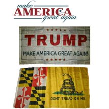 3x5 Donald Trump White &amp; Maryland Gadsden Wholesale Flag Set 3&#39;x5&#39; Vivid Color a - £13.28 GBP