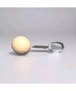 Vintage White Golf Ball Keychain Silver Chain Unbranded Keyring Golfer M... - $286.05 MXN