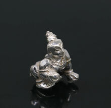 925sterling silver  laddu gopal crawling Krishna statue puja article su198 - $55.43