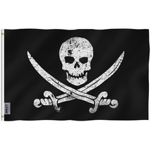 Anley 3x5 Feet Jack Rackham Pirate Flag - Jolly Roger Flags Polyester  - £6.32 GBP