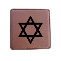 Coaster - Star of David - SET OF 2 - Leather or Stitched Cork (Stitched ... - $16.65