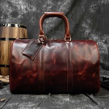 Leather travel bag durable thick crazy horse leather travel duffel real leather vintage thumb200