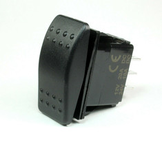 MOMENTARY Black Rocker Switch DPDT, 20A 12VDC, (ON)OFF(ON),  (YD10) - $11.75
