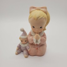 Homco Bedtime Prayer Praying Blond Girl Bow Figurine #1433 Euc Clown Doll - £7.13 GBP