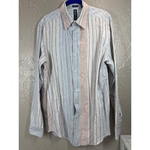 Sixty Six Eleven Mens Shirt Tapered Fit White Black Blue Red Striped Siz... - $372.25 MXN