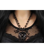 Goth Black Caged Heart Necklace, Victorian Style Gothic Pendant - $46.29 CAD