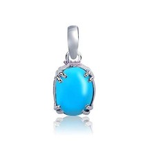 3.25 Ratti to 12.25 Ratti Turquoise/Firoza Silver Pendant | Natural &amp; Certified - £66.30 GBP