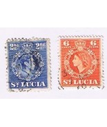 Stamps St Lucia George VI &amp; QEII Lot of 2 USED - $0.88