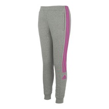 NEW Girls Adidas Side Stripe Fleece Jogger Sweatpants Gray size M or L - £15.98 GBP
