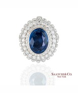 18k (750) White Gold Convertible Ring in Natural Sapphire and Natural Di... - $25,680.60