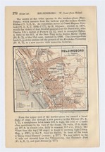 1909 Original Antique City Map Of Helsingborg / Skania / Sweden - £13.44 GBP