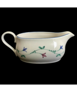 Floral Gravy Boat Savoir Vivre Portofino Blue Ceramic Stoneware - $39.31 CAD