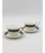 Royal Worcester Belvoir Blue Demitasse Set of 4 Pcs Cup &amp; Saucer Vtg   - €46,57 EUR
