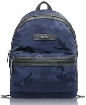 Michael Kors Kent Indigo Nylon Large Backpack Camo Navy Blue 37S0LKNB2U $398 FS - £98.11 GBP