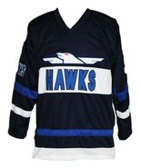 Any Name Number Custom Mighty Ducks Hawks Hockey Jersey Bombay Navy Blue - £39.50 GBP+