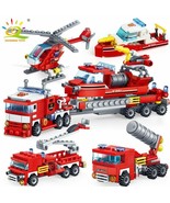 348 pcs Fire Fighting Children Fun Trucks Car Helicopter Boat Building B... - $41.17 CAD