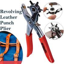 Revolving Punch Plier 6 Sizes DIY Leather Belt Eyelet Hole Puncher Tool - £4.91 GBP