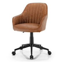 Modern Home Office Chair with Curved Backrest and Comfortable Armrests-B... - $166.99