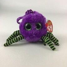 Ty Silk Beanie Boos Crawler 4&quot; Purple Spider Clip Backpack Halloween 201... - €12,97 EUR