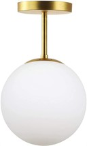 The Mid Century Modern Globe Semi Flush Mount Ceiling Light Fixture Frosted - £41.49 GBP