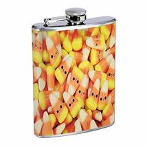 Candy Corn Hip Flask Stainless Steel 8 Oz Silver Drinking Whiskey Spirits Em1 - £7.80 GBP